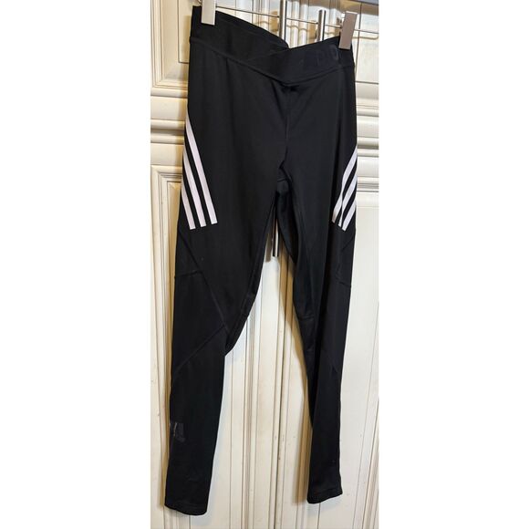 Adidas Women's Black White AlphaSkin Sport 3-Stripe Tights Leggings Size Small - Picture 6 of 11